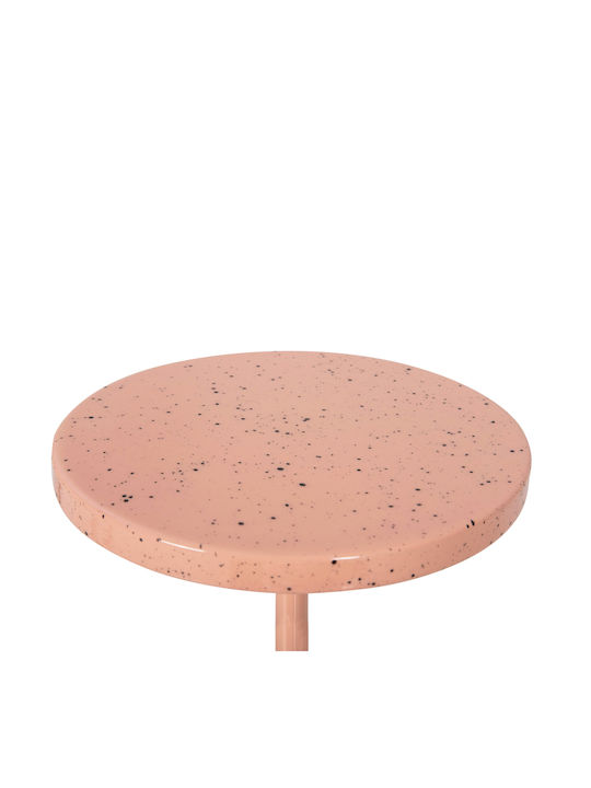 Masă Laterală Rotundă Metalică Roz M25xL25xÎ51cm