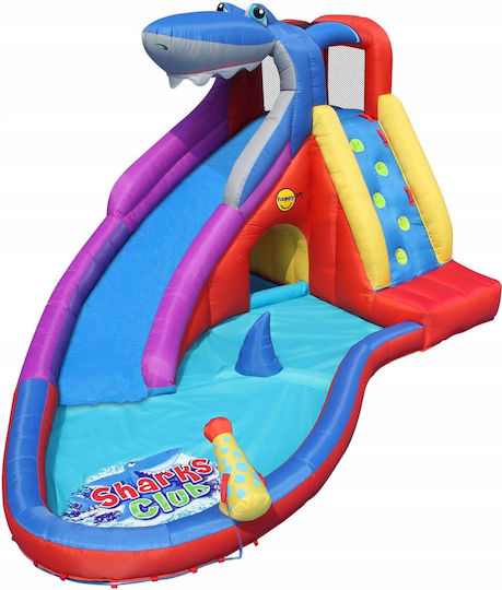 Happy Hop Aufblasbares Sharks Club mit Trampolin & Rutsche für 3+ Jahre