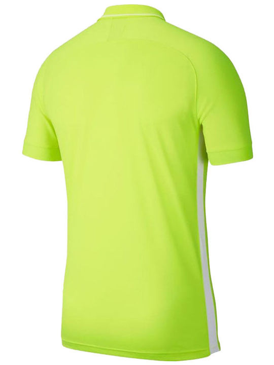 Nike Academy 19 Bluza Sportivă pentru Bărbați cu Mânecă Scurtă Dri-Fit Polo Galbenă