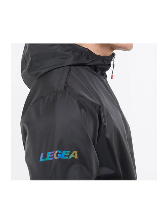 Legea Sportliche Herrenjacke Wasserdicht und winddicht Schwarz