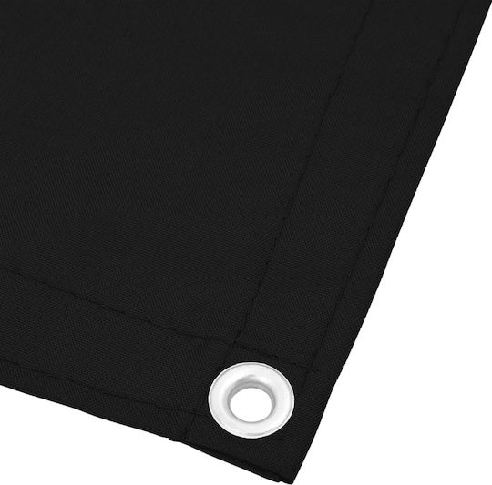 vidaXL Shade Divider Black With Hoop & with PU Coating 0.75x8m