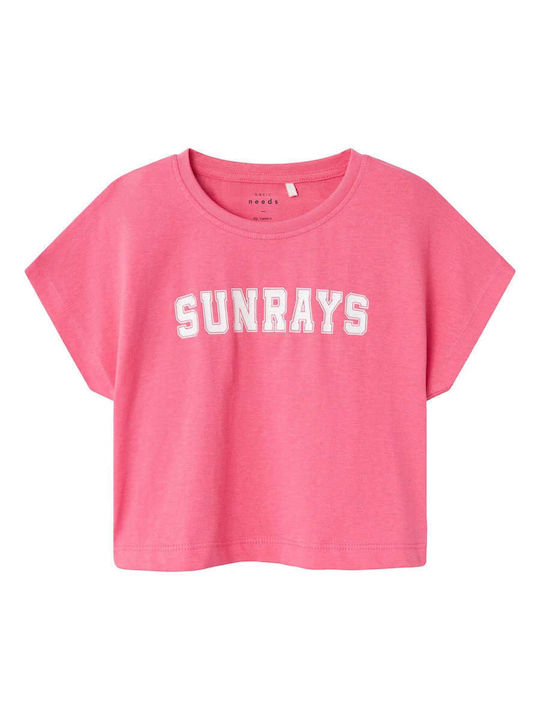 Παιδικό Crop Top Κοντομάνικο Φούξια
