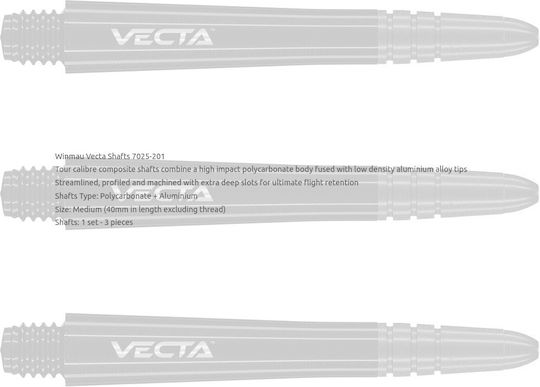 Winmau Vecta Black Medium Stems Στελέχος για Βελάκια