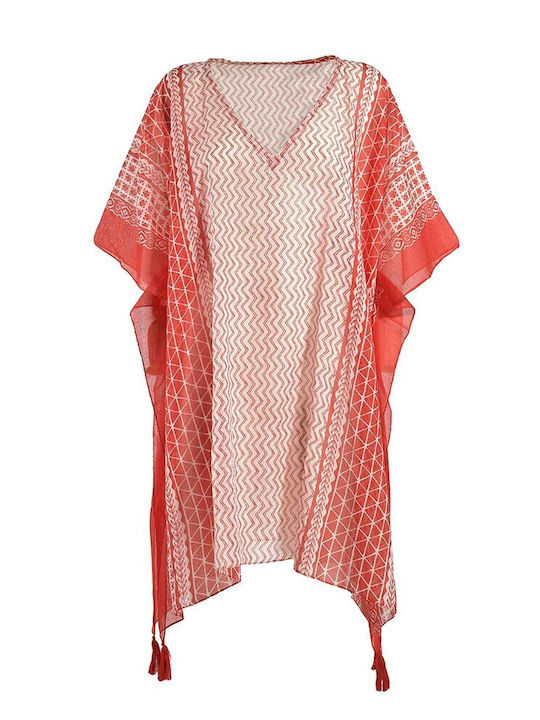 Ble Resort Collection Women's Caftan Beachwear Red