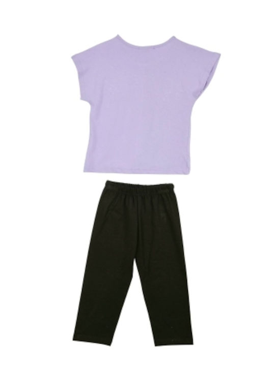 Frenzy Kinder Set mit Leggings Sommer 2Stück Lilac