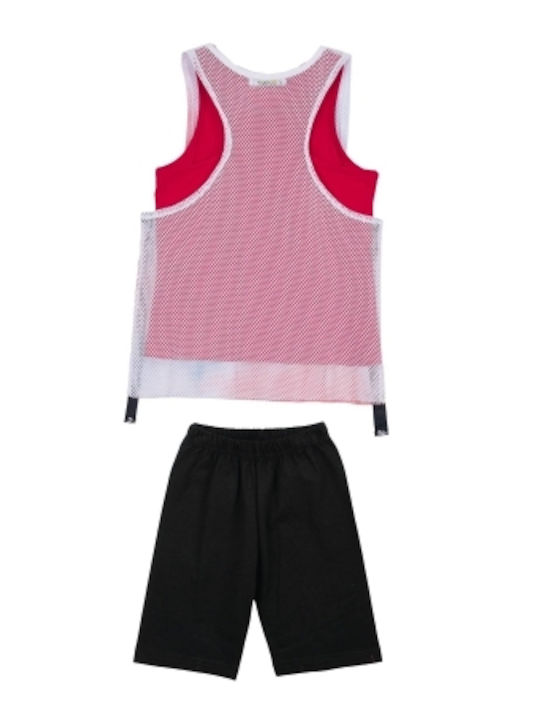 Frenzy Kids Set with Leggings Summer 2pcs Red Black