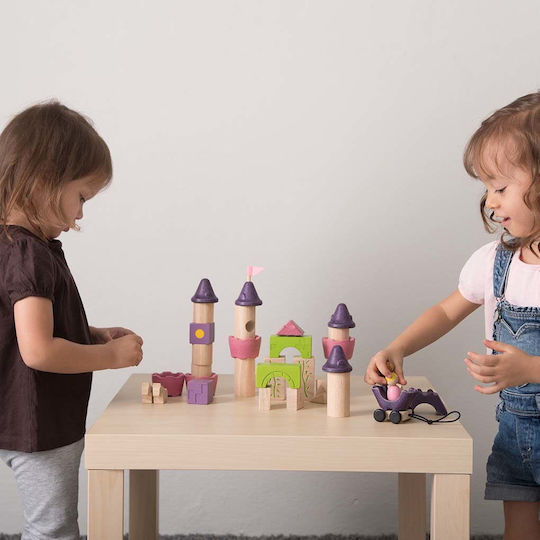Plan Toys Cuburi De Construit Castel De Poveste Din Lemn Pentru 3+ Ani 35 Bucăți