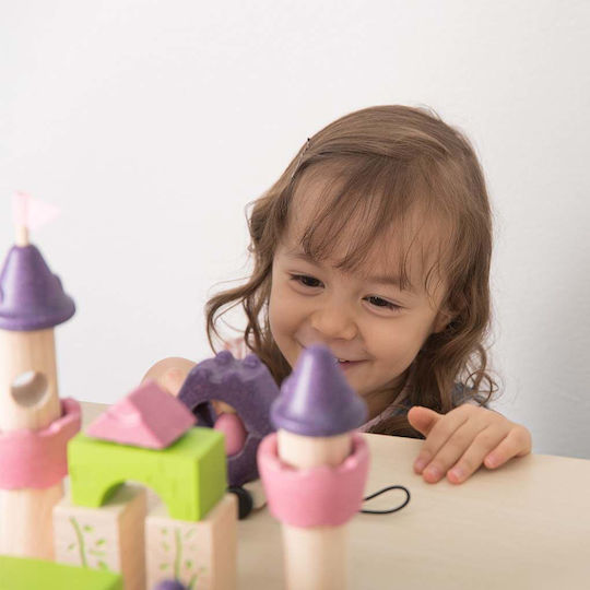 Plan Toys Cuburi De Construit Castel De Poveste Din Lemn Pentru 3+ Ani 35 Bucăți