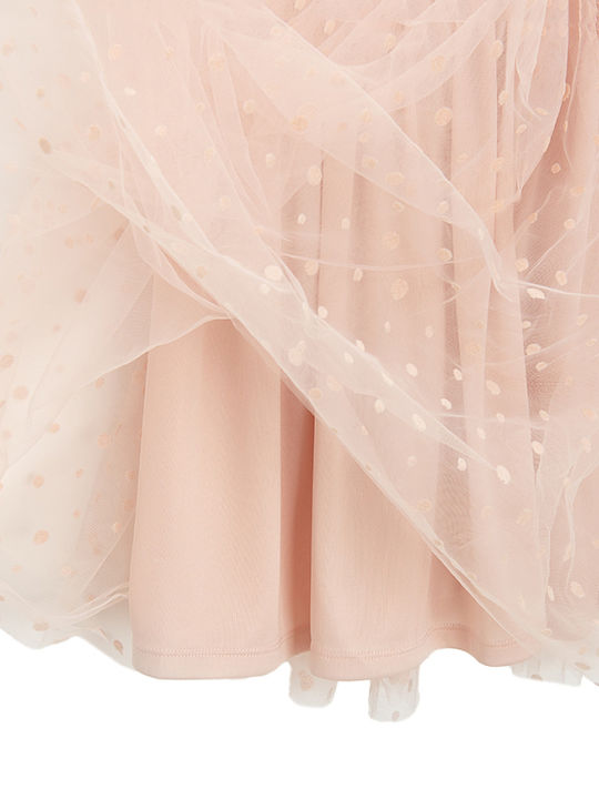 Children's Dress Short Sleeve Tulle Pink
