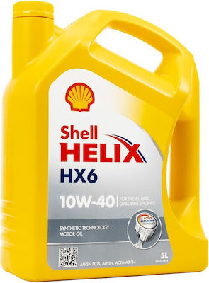 Shell Ημισυνθετικό Λάδι Αυτοκινήτου Helix HX6 10W-40 5lt