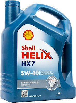 Shell Συνθετικό Λάδι Αυτοκινήτου Helix HX7 5W-40 A3/B4 5lt