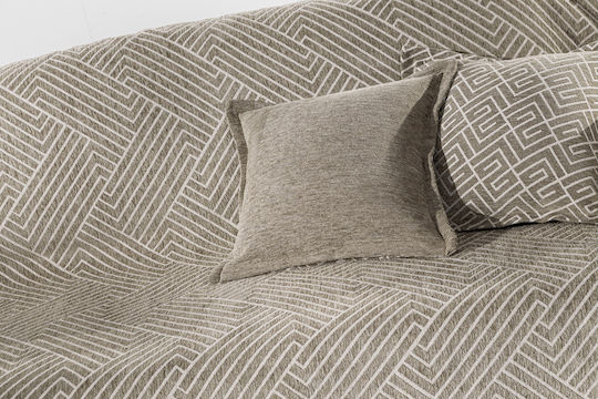 Guy Laroche Goya Sofa Throw 2 Seater Chenille 180x250cm Taupe