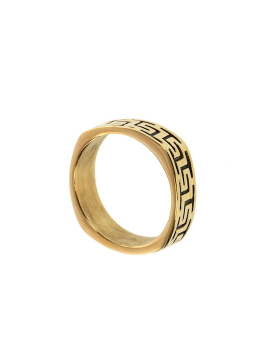 FantazyStores Herren Ring aus Stahl Vergoldet