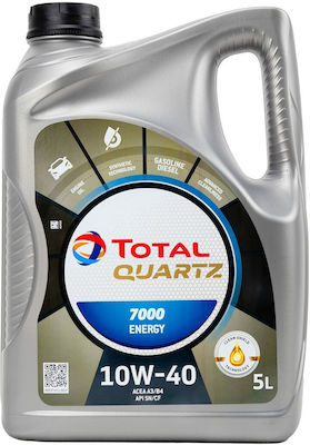 Total Ημισυνθετικό Λάδι Αυτοκινήτου Quartz 7000 Energy 10W-40 5lt