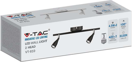 V-TAC Double LED Natural White Spot in Black Color