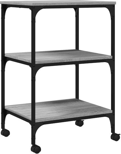Vidaxl Printer Stand 3 Levels Grey Sonoma 50x41x75 H Hevox Wood Grey