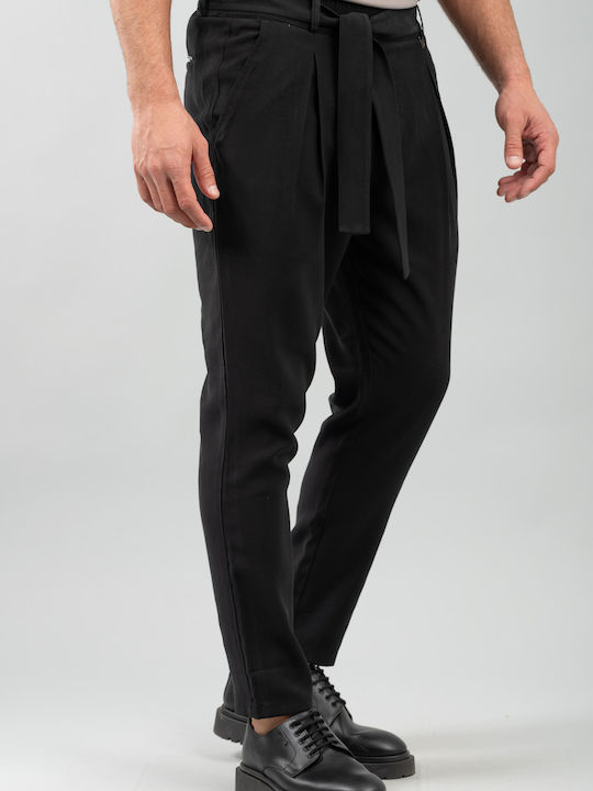 Vittorio Artist Men's Trousers Elastic in Loose Fit Black