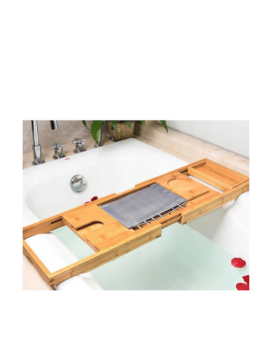 Bathtub Shelf Bamboo 103x22x4cm Brown