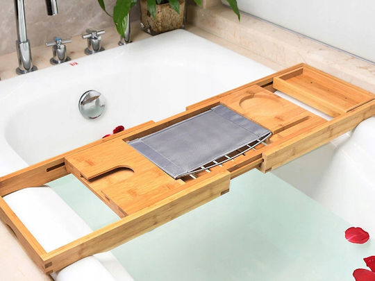 Badewannenregal Bamboo 103x22x4cm Braun