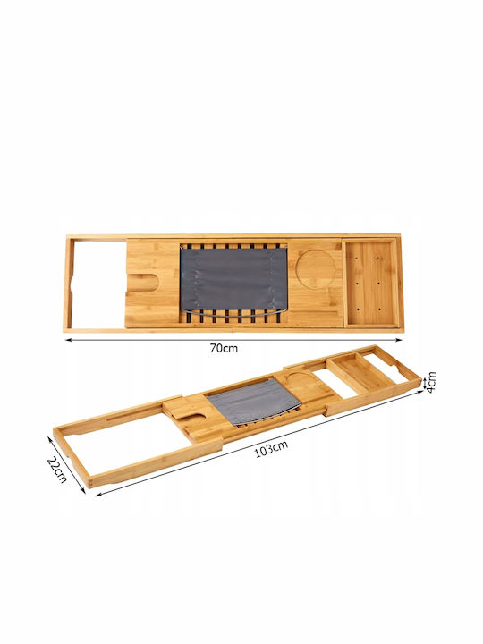 Bathtub Shelf Bamboo 103x22x4cm Brown