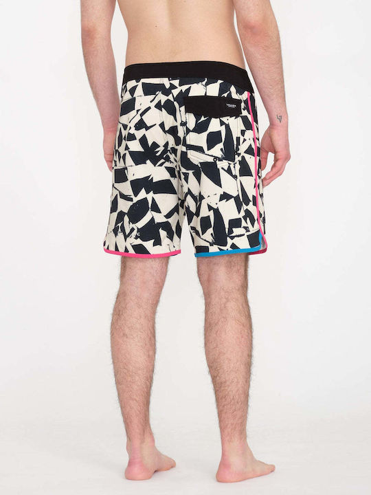 Lido Men's Swimwear Bermuda Black White with Patterns