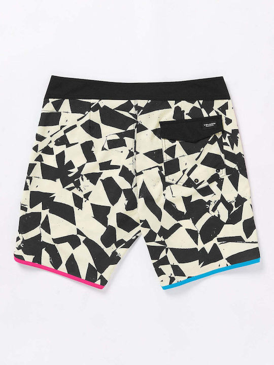 Lido Men's Swimwear Bermuda Black White with Patterns