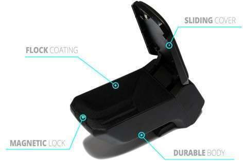 S-dizayn Car Leather Armrest for Opel Corsa Black