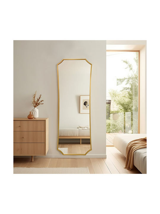 Pakketo Καθρέπτης Τοίχου Ολόσωμος με Χρυσό Μεταλλικό Πλαίσιο 165x56cm