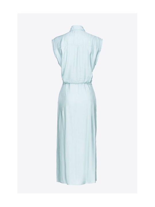 Amityville Summer Midi Shirt Dress Light Blue