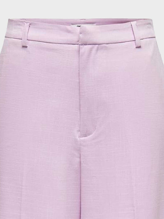 Only Women's High-waisted Fabric Trousers Pink