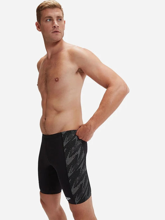 Speedo Hyperboom Panel 00301317216 Renn-Jammer Badeanzug Schwimmen Schwarz