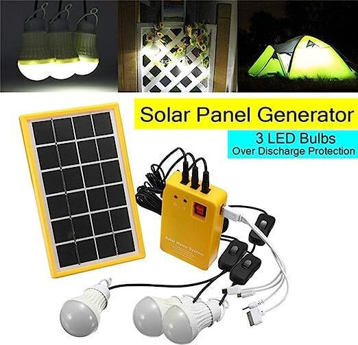 Portable Solar Panel Kit Ubx 2 X 1 W Bulbs Radio Mobile Phone Charging Function Ip33 Plastic