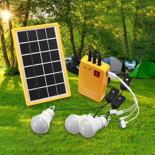 Portable Solar Panel Kit Ubx 2 X 1 W Bulbs Radio Mobile Phone Charging Function Ip33 Plastic