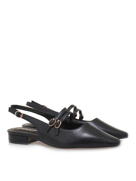 Exe Synthetic Leather Black Low Heels