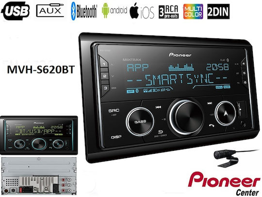 Pioneer Ηχοσύστημα Αυτοκινήτου 2DIN (Bluetooth/USB/AUX/WiFi/GPS/Apple-Carplay/Android-Auto)