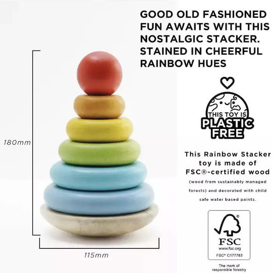 Le Toy Van Pyramiden-Spielzeug Rainbow Stacker aus Holz