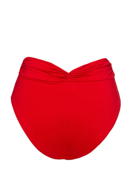 Bikini Slip Hohe Taille Rot