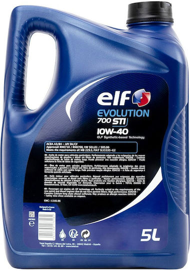 Elf Evolution 700 STI Ημισυνθετικό Λάδι Αυτοκινήτου 10W-40 5lt