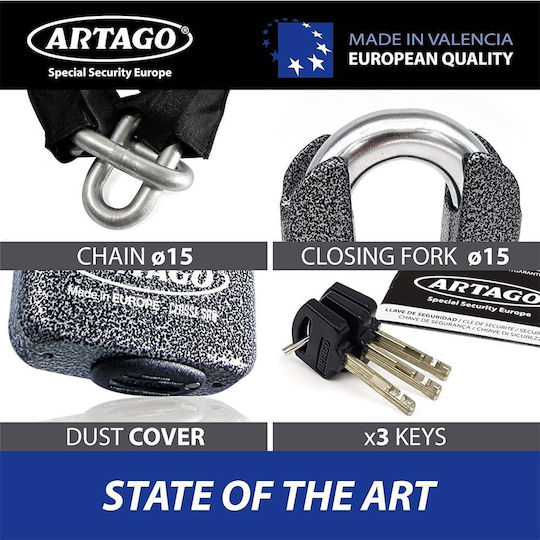 Artago 120cm Motorcycle Anti-Theft Chain in Gold
