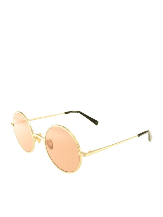 Kreuzbergkinder Unisex Sunglasses with Gold Metal Frame and Beige Lens TAMSIN C1