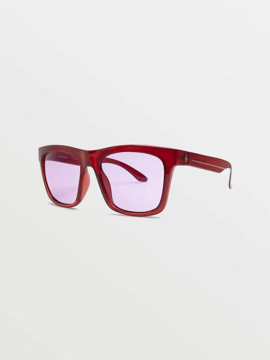 Volcom Sunglasses with Red Plastic Frame and Red Lens VE02503832-VIOLET