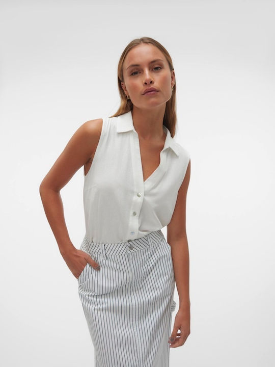 Vero Moda Women's Linen Sleeveless Shirt ASPRO