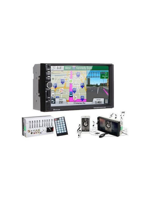 PerVoi Car Audio System 2DIN (Bluetooth/USB/AUX/WiFi/GPS/Apple-Carplay/Android-Auto) with Touch Screen 7"