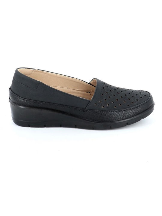 B-Soft Δερμάτινα Ανατομικά Γυναικεία Slip-On Μαύρα