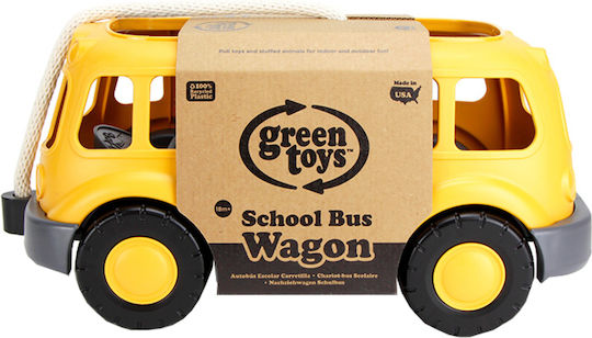 Green Toys Pull-Along Toy School Bus Wagon