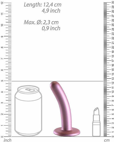 Curved Silicone Imitation Smooth Silicone G Spot Dildo Rose Gold 13cm