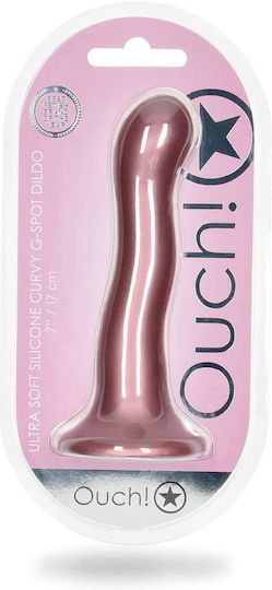 Curved Dummy Silicone Ultra Soft Silicone Curvy G Spot Dildo Rose 18cm