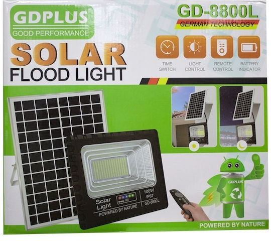 GDPLUS Perete Rezistent la apă Solar Proiector LED 100W cu Telecomandă IP67