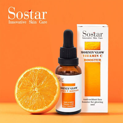 Sostar Booster Brightening Face Serum Mornin' Glow Vitamin C Booster Suitable for All Skin Types with Vitamin C 30ml