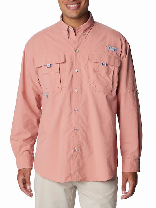 Columbia Bahama Ii Men's Shirt Long Sleeve Coral